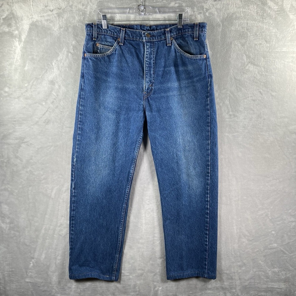 Vintage Levi's 505 Jeans men's 36x27 Orange Tab Denim Regular Fit USA Made 1991